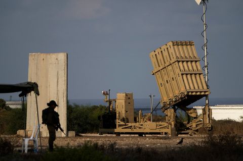 Abgebildet ist der Starter des Iron Dome Systems in Israel