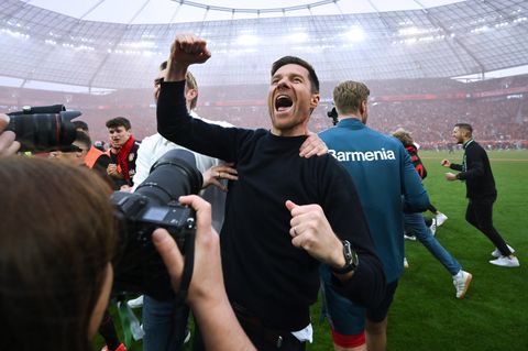 Leverkusen-Trainer Xabi Alonso hatte nach dem Sieg gegen Werder Bremen allen Grund zu Jubeln