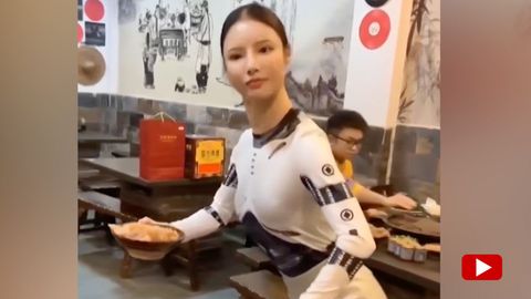 Restaurant-Besitzerin geht als Roboter-Kellnerin viral