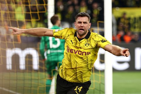 Niclas Füllkrug jubelt nach seinem Treffer gegen Atlético Madrid