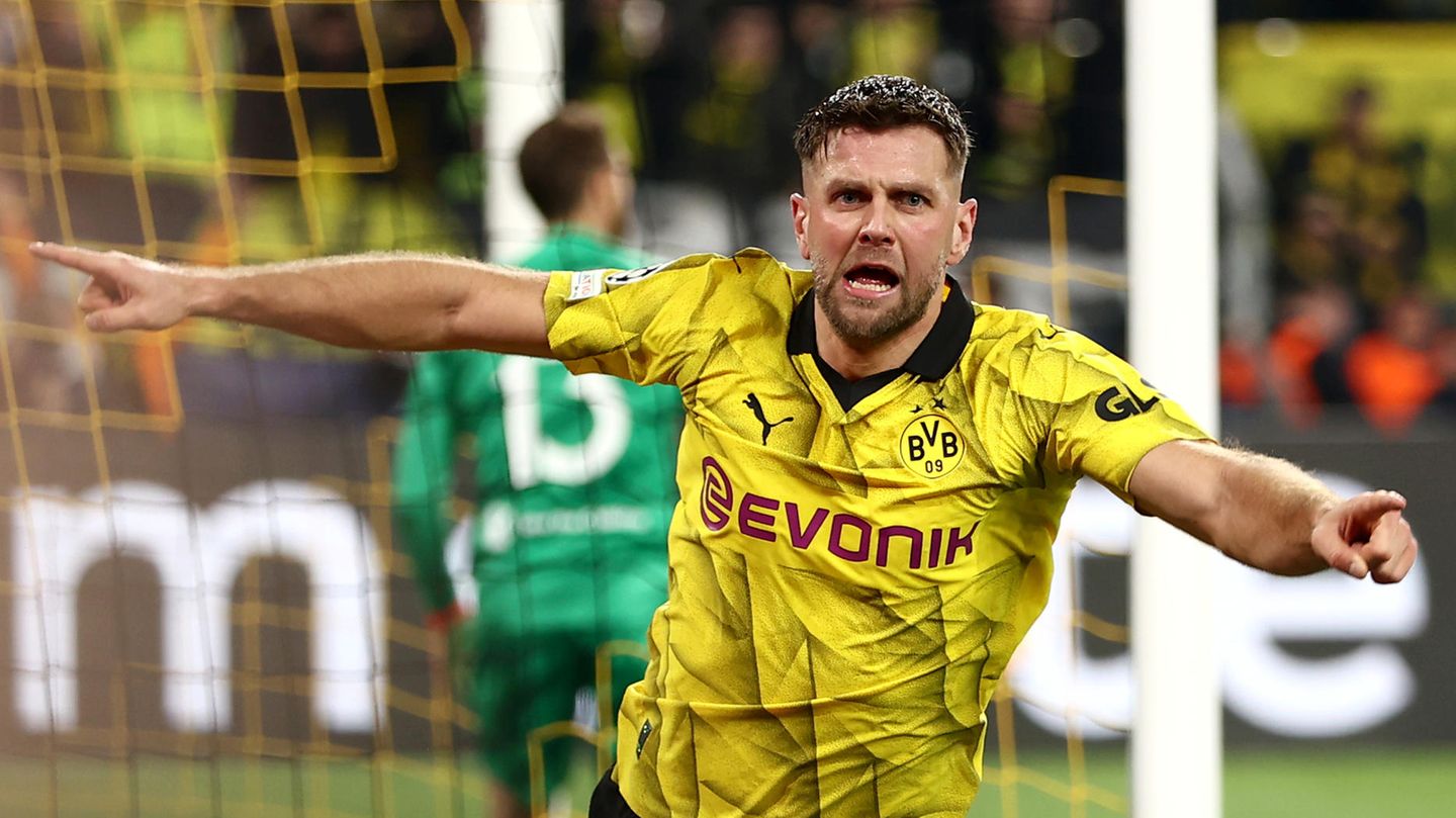 Niclas Füllkrug jubelt nach seinem Treffer gegen Atlético Madrid