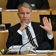 AfD-Fraktionschef Björn Höcke im Plenarsaal des Thüringer Landtags