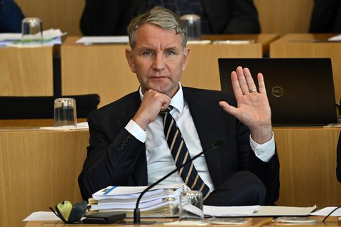 AfD-Fraktionschef Björn Höcke im Plenarsaal des Thüringer Landtags