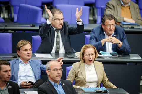 Die grölende AfD-Fraktion im Bundestag