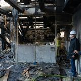 Blick in einen ausgebrannten Bereich der ehemaligen Börse von Kopenhagen