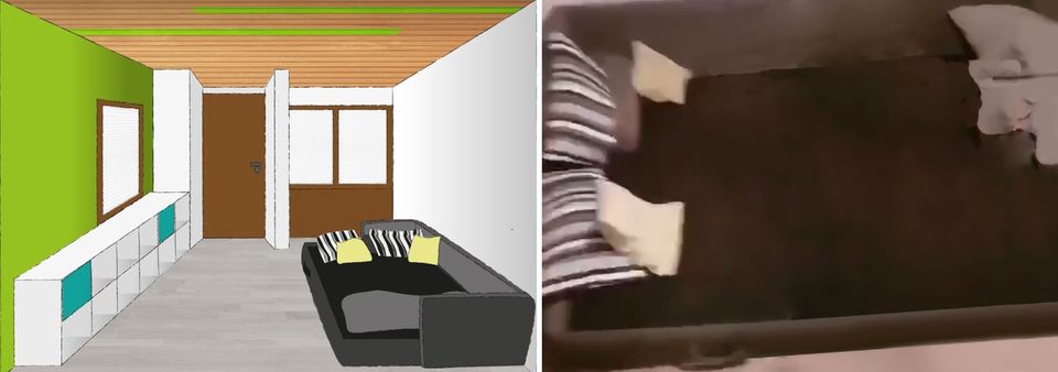 Das BKA veröffentlichte eine Skizze des Tatorts sowie ein Foto des Sofas in dem Wohnraum