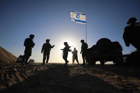 Israelische Soldaten im Einsatz in der Nähe des Gazastreifens