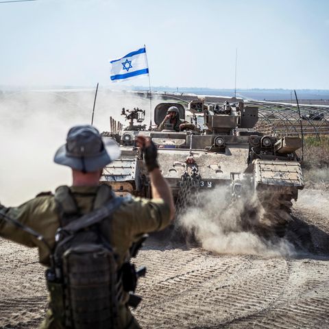 Israelische Soldaten im Einsatz in der Nähe des Gazastreifens