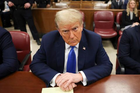 Donald Trump am Montag im Gerichtssaal in New York