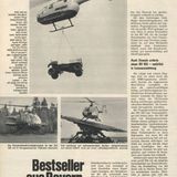 B0 105 heißt der neue Hubschrauber des Luft- und Raumfahrtkonzerns Messerschmitt-Bülkow-Blohm. Der stern zeigt sich 1974 zuversichtlich ("Zum erstenmal wird ein bundedeutsches Flugzeug nicht nur gebaut, sondern auch verkauft.") – und wird recht behalten. Das Helikoptermodell wird jahrzehntelang produziert werden.