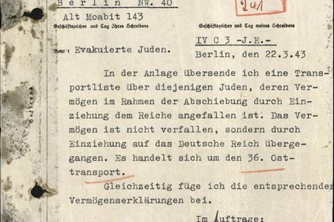 Nationalsozialismus: Juden werden deportiert und ermordet. Ihr Vermögen wird eingezogen. Sie werden ermordet und beraubt.
