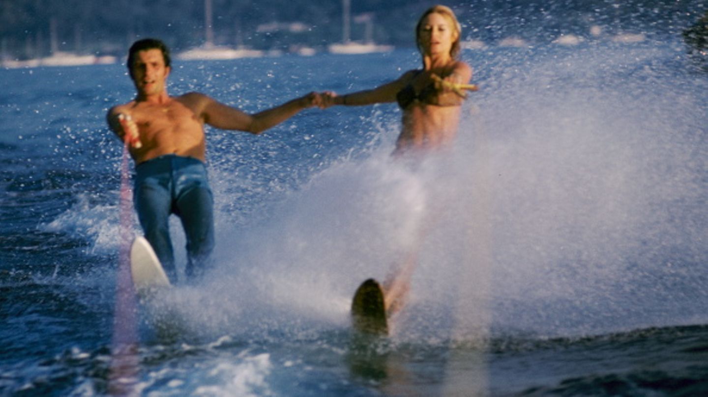 Gunther Sachs und Brigitte Bardot 1966 beim Wasserski