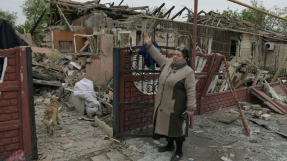Schäden durch Angriffe in Donezk am 26. April