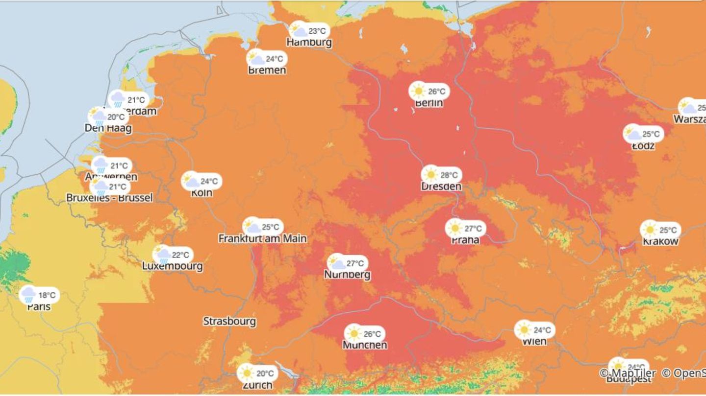 Wetter in Deutschland: Temperaturen bis zu 29 Grad: Karten zeigen, wo es in den kommenden Tagen am wärmsten wird