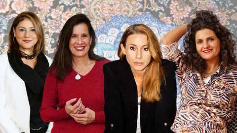 Die vier Deutsch-Iranerinnen Nargess Eskandari-Grünberg, Isabel Abedi, Natalie Amiri und Leyla Piedayesh