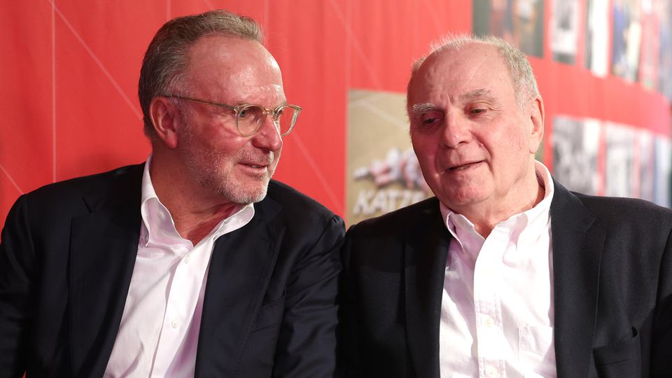 Karl-Heinz Rummenigge und Uli Hoeneß vom Aufsichtsrat des FC Bayern München