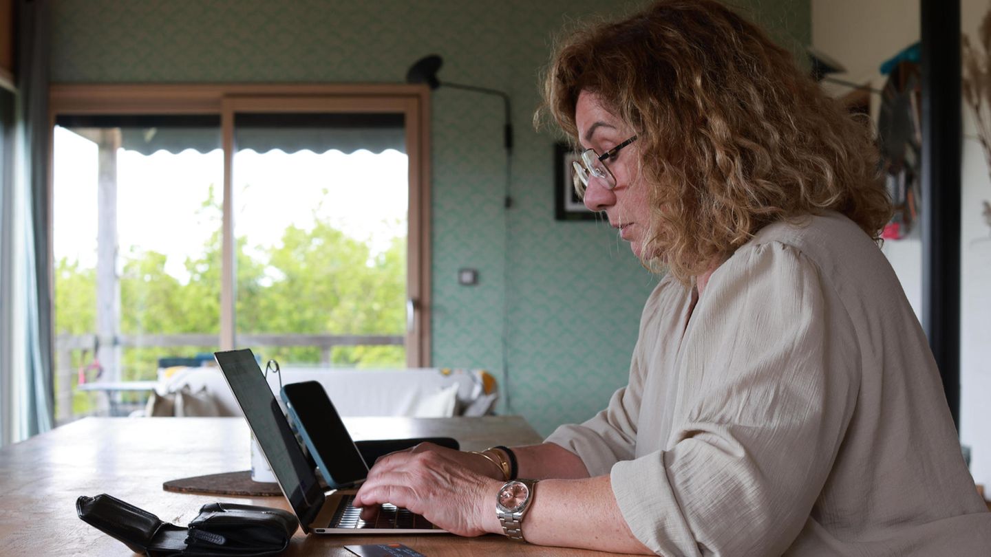 Frau im Heimbüro arbeitet am Computer