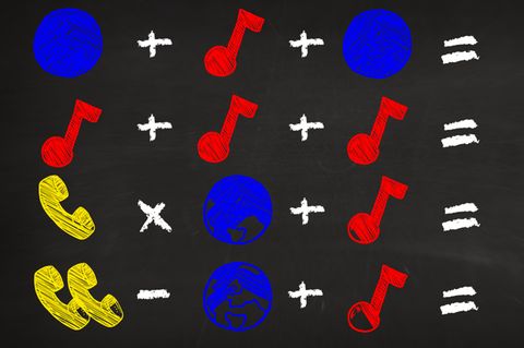 Mathematische Gleichungen mit farbigen Symbolen