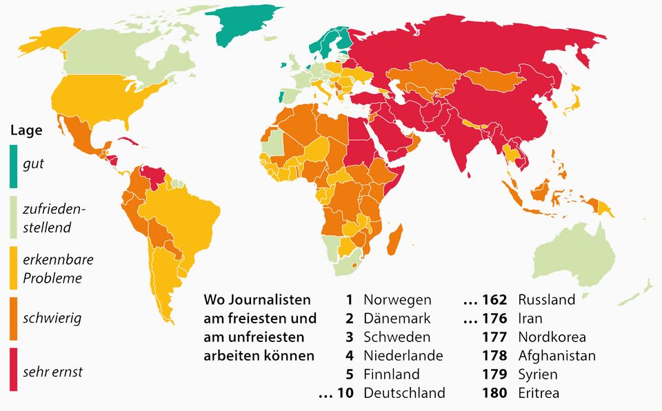 Karte der Pressefreiheit Karte der Pressefreiheit