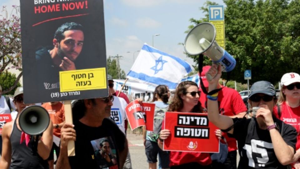 Protest von Geisel-Angehörigen am 3. Mai in Israel