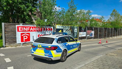 Ein Polizeiauto in Regensburg
