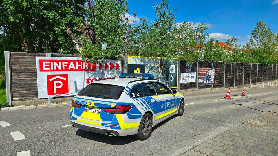 Ein Polizeiauto in Regensburg