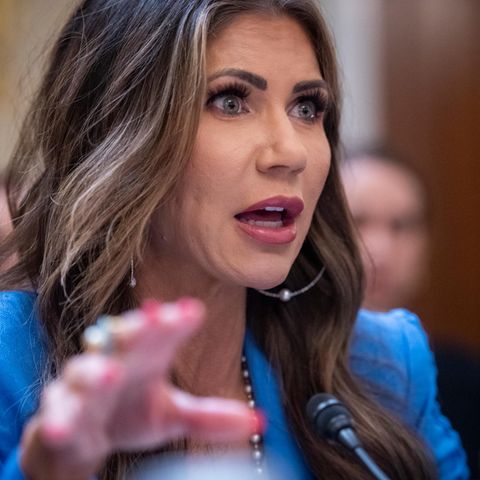 Kristi Noem in a discussion
