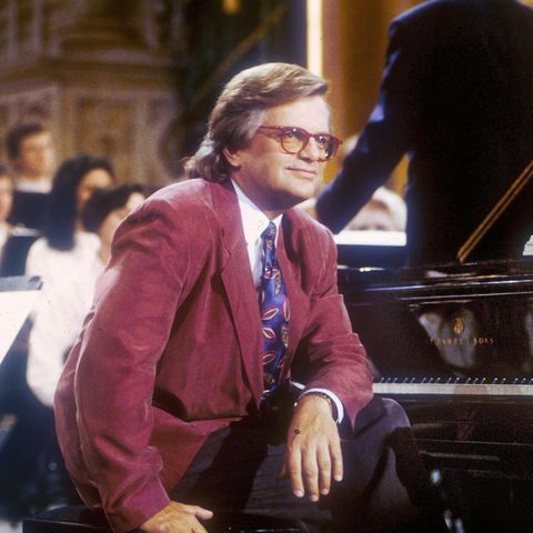 Prof. Justus Frantz (Dirigent, Pianist) beim Schleswig Holstein Festival in Salzau, 18.05.1991