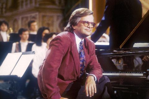 Prof. Justus Frantz (Dirigent, Pianist) beim Schleswig Holstein Festival in Salzau, 18.05.1991