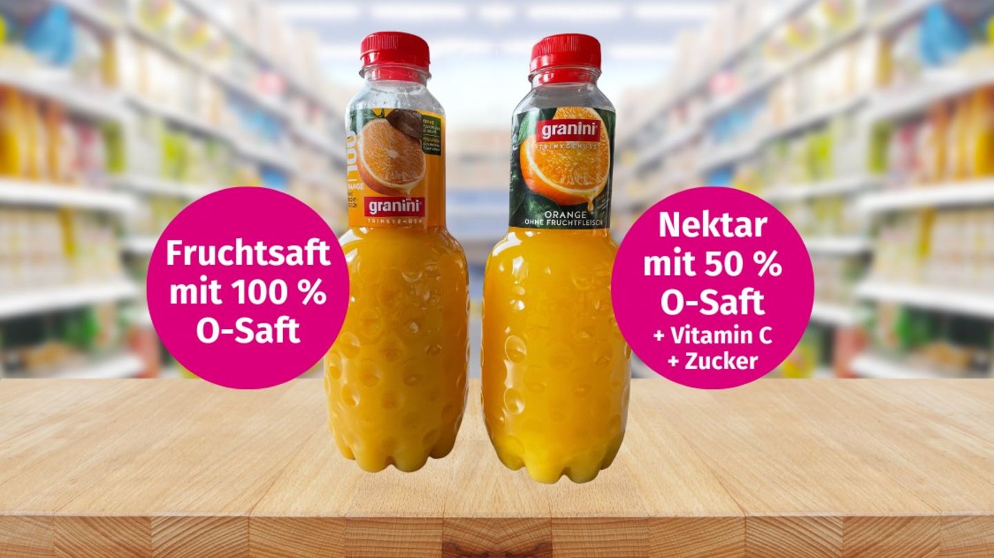 Granini "Trinkgenuss" – alte und neue Flasche