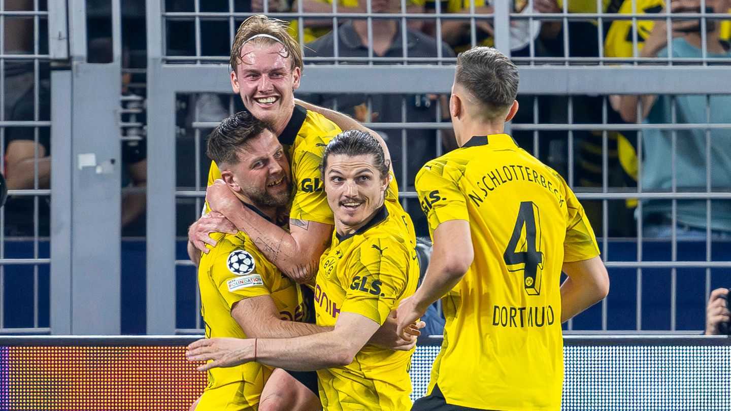 Spieler von Borussia Dortmund im Hinspiel der Champions League