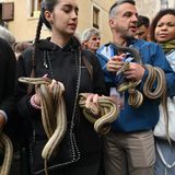 Keine Scheu vor wilden Tieren: Die Schlangen werden in Cocullo verehrt