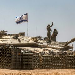 Israelischer Panzer an der Grenze zum Gazastreifen
