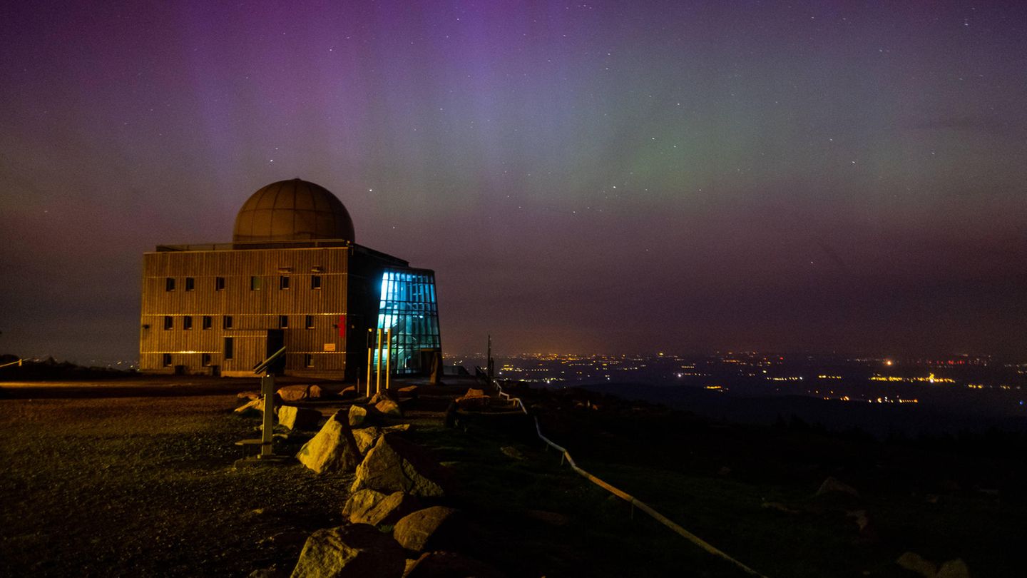 Das Brockenhaus auf dem höchsten Berg Norddeutschlands, dem Brocken im Harz-Gebirge