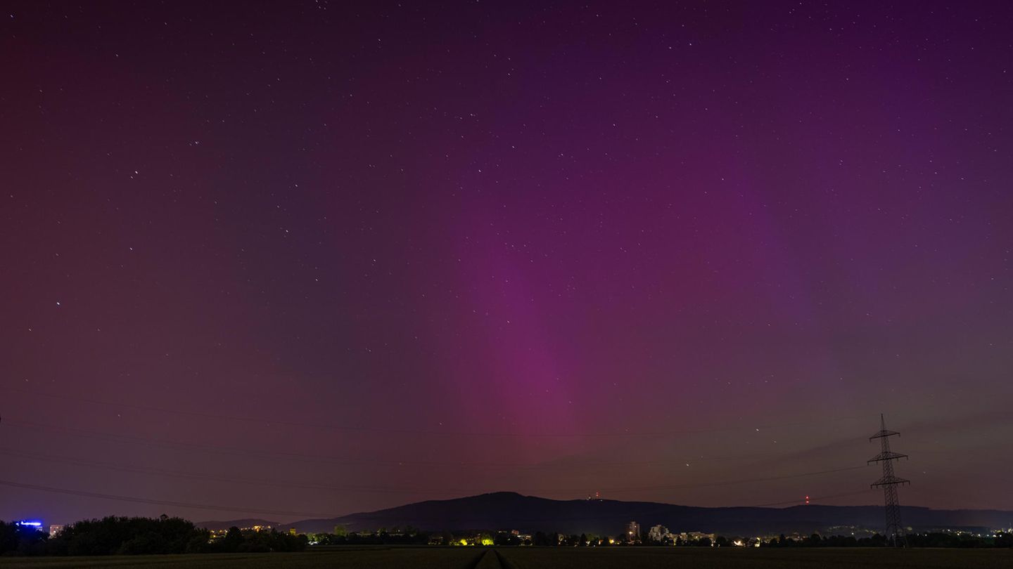 Auch über dem hessischen Taunus waren die Polarlichter zu sehen