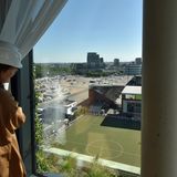 Blick aufs Millerntorstadion vom Bunker-Hotel