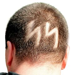 Ein Neo-Nazi hat verbotene SS-Siegrunen auf den Hinterkopf rasiert