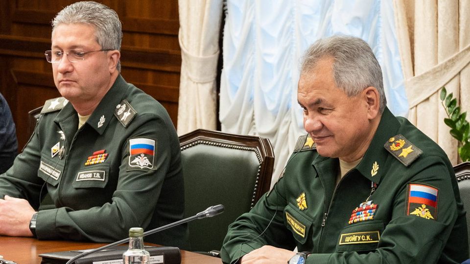 Russia's Defense Minister Sergei Shoigu (right) and his deputy Timur Ivanov