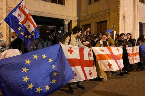 Proteste gegen das umstrittene Gesetz in Georgiens Hauptstadt Tiflis