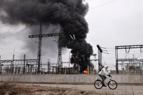 Schwere Schäden am Energiesystem der Ukraine angerichtet.