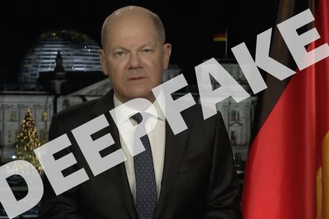 Screenshot aus dem Deepfake Video von Olaf Scholz