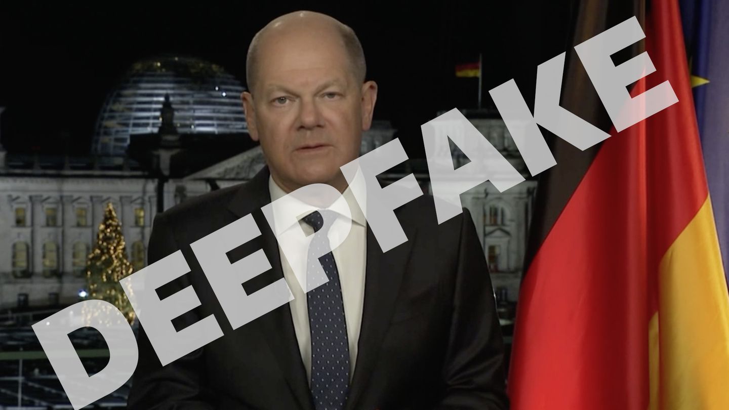 Screenshot aus dem Deepfake Video von Olaf Scholz