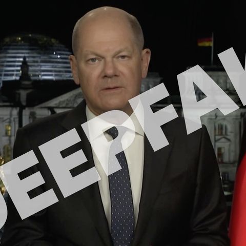 Screenshot aus dem Deepfake Video von Olaf Scholz