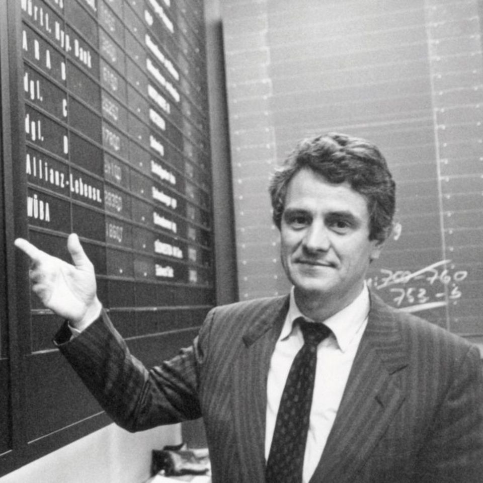 SAP-Mitgründer Hasso Plattner am ersten Börsentag 1988