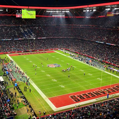 Die Allianz Arena beim ersten Spiel der NFL auf deutschem Boden im November 2022. Dieses Jahr treffen dort die Carolina Panthers auf die New York Giants.