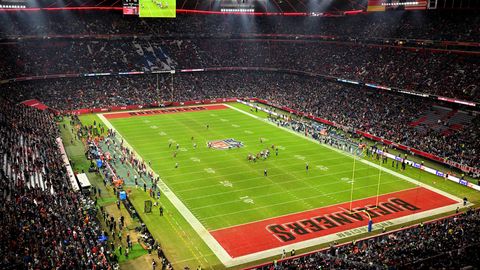 Die Allianz Arena beim ersten Spiel der NFL auf deutschem Boden im November 2022. Dieses Jahr treffen dort die Carolina Panthers auf die New York Giants.
