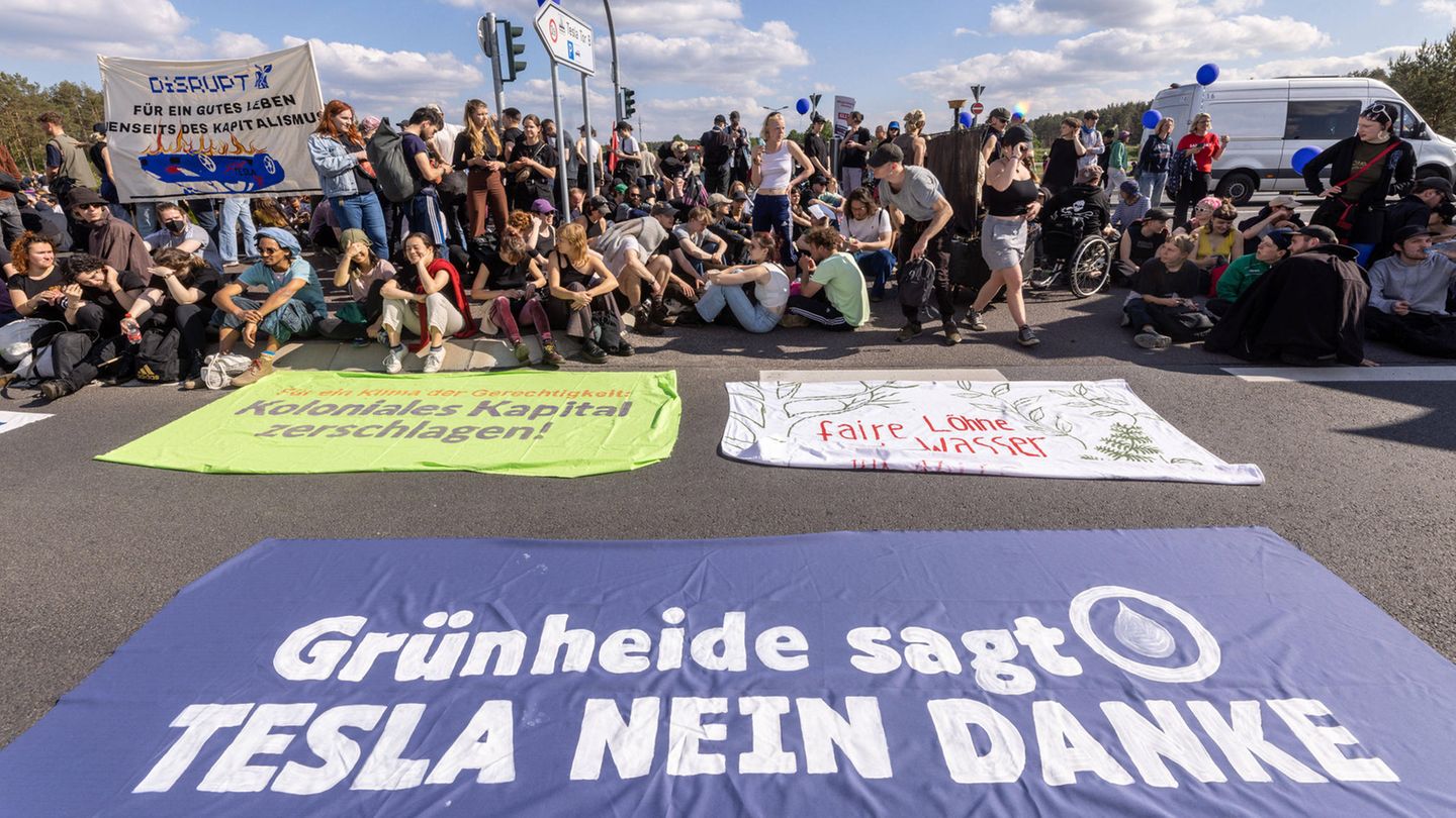 Protest gegen Tesla-Ausbau