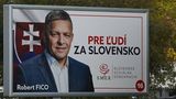 Robert Fico auf einem Wahlplakat