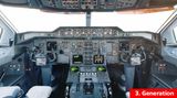 3. Generation Passagierjets, seit 1980: Unter anderem elektronische Cockpit-Anzeigen, verbesserte Navigation, Bodenannäherungswarnsysteme