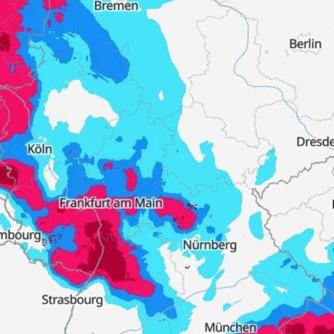 Unwetter: Das Bild zeigt die Gewitterwarnung für Deutschland.